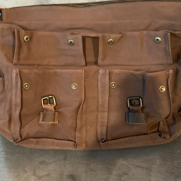 Canvas and leather messenger bag - Picture 10 of 12
